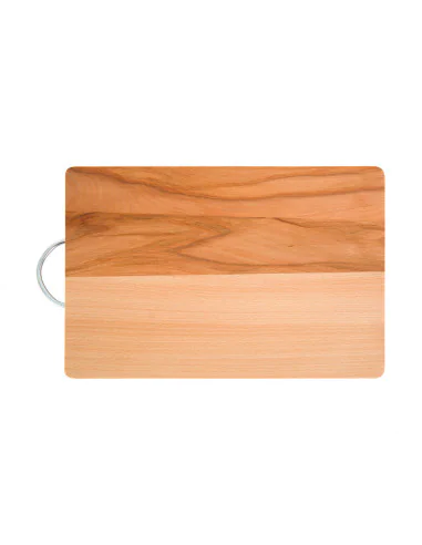 Deska do krojenia drewniana prostokątna z metalową rączką Woody 30 x 20 cm DOMOTTI